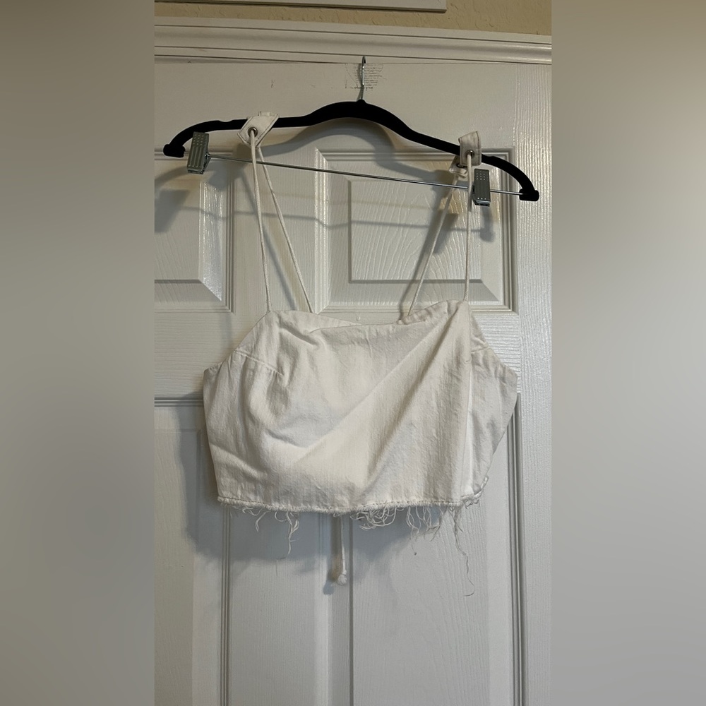 White cropped tank top size M